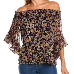1.State off the shoulder floral print top